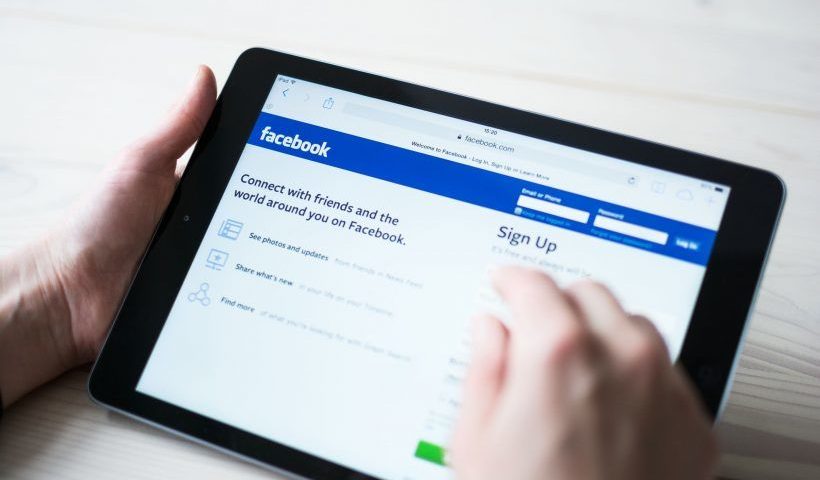 facebook login page