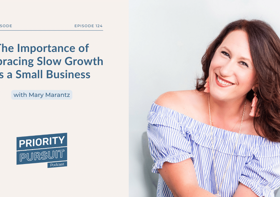 Author and educator Mary Marantz shares her experiences with slow growth in small businesses.
